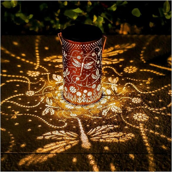 NEW Dragonfly Solar Lanterns Outdoor Waterproof Hanging Lights Dragonfly Gifts - Picture 1 of 8